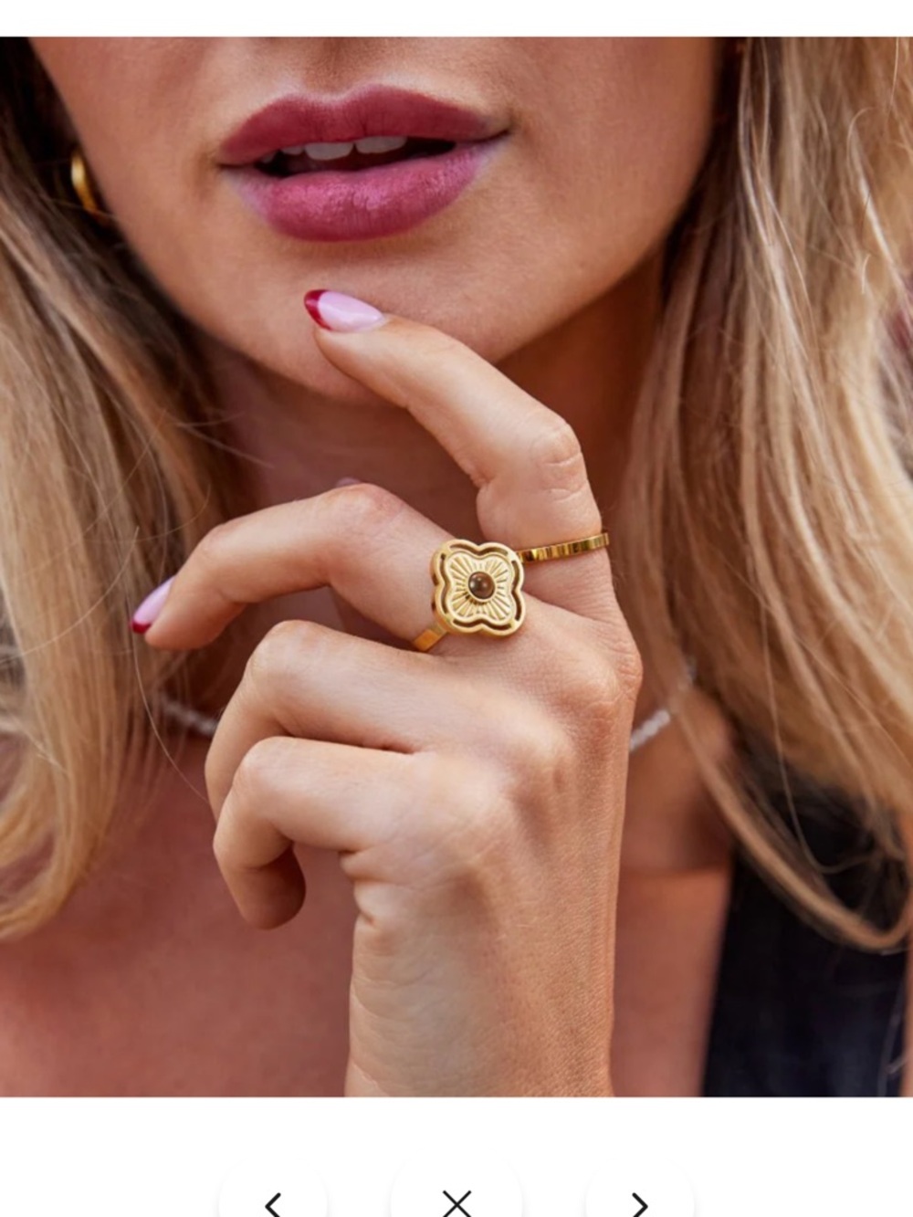 Gold Floral Signet Ring - Women's Jewelry